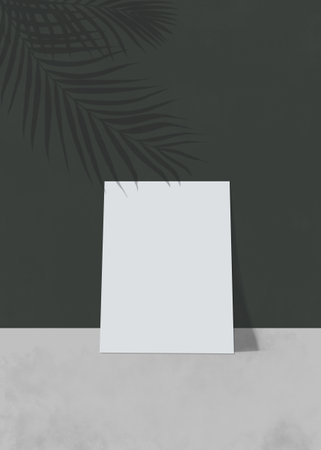 Blank plain white paper poster templateの写真素材