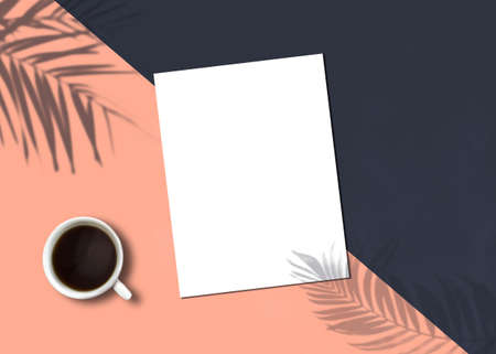 A4 paper sheet blank white template for mock up and presentation designの写真素材