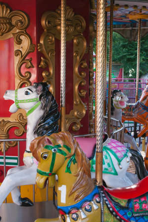 Funfair. Carousel. Amusement park. Nostalgic. Summer holidaysの写真素材
