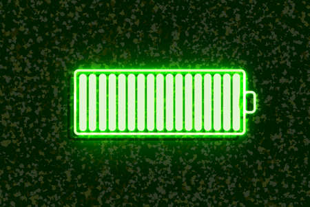 Green eco-friendly energy. Full battery. Renewable resources. Solarの写真素材