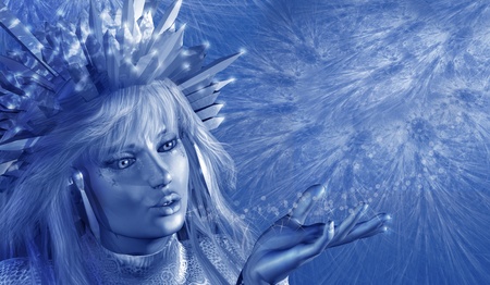 Ice Princess - combination of 3D rendering, digital painting and fractals.の写真素材