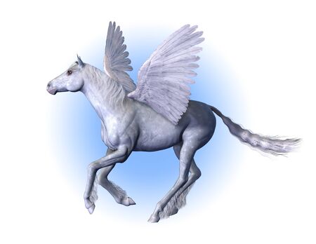 Pegasus - winged horse - 3D render.の写真素材