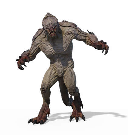 A fierce alien monster is on the prowl - 3D render.の写真素材