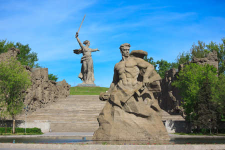 Monument Stay to the Death in Mamaev Kurgan, Volgograd, Russiaのeditorial素材