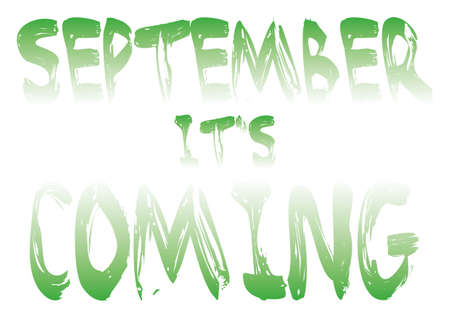 September it's coming on white backgroundの写真素材