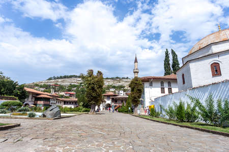 BAKHCHISARAY, CRIMEA - 29.08.2016: The territory of the Bakhchisaray Palace (Hansaray)のeditorial素材