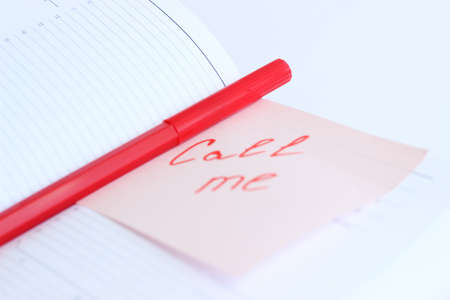 Note on the paper CALL ME in the notebookの写真素材