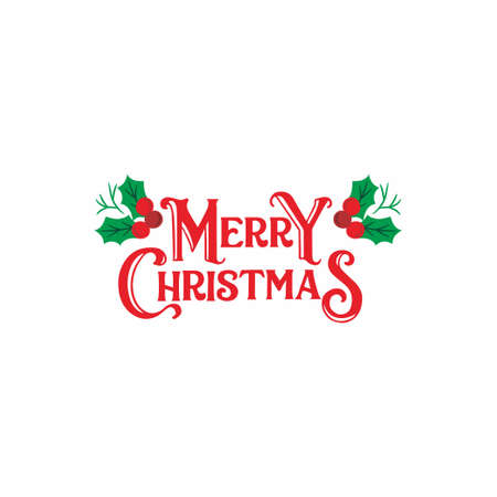 Merry Christmas Text Typography design vectorのイラスト素材