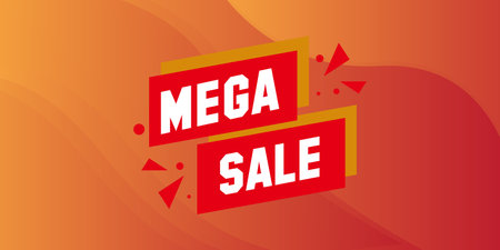 Mega sale banner template design, Big sale special offer. vector illustration.のイラスト素材