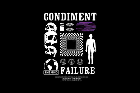 condiment typography aesthetic Streetwear Graphic Design ideas customize templatesのイラスト素材