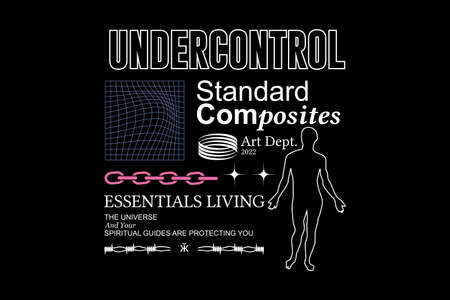 Abstract under control street wear typography style collection