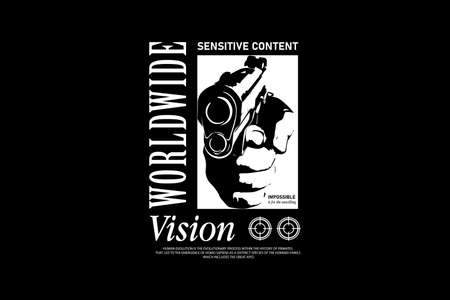 worldwide streetwear typography style collectionのイラスト素材