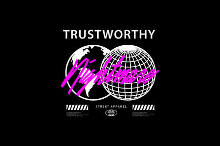 Abstract street wear typography style collectionのイラスト素材