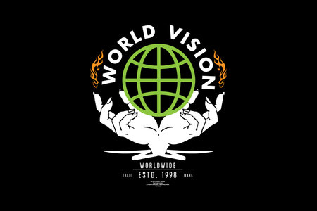 streetwear Aesthetic quotes design inspiration templates World cancer day. World cancer day. Vector illustration on black background.のイラスト素材