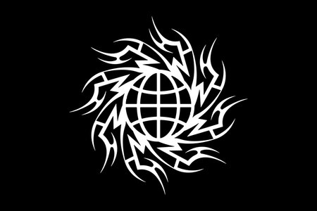 streetwear Aesthetic quotes design inspiration templates Tribal Tattoo Circle on black background. Vector illustration.のイラスト素材