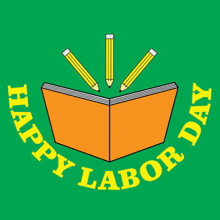vector graphic illustration of happy labor day for teaching workers. may be used for content or products related to it.のイラスト素材