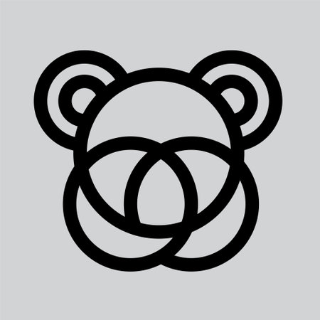 graphic vector illustration of a koala in line art style. can be used for product logos or other.のイラスト素材