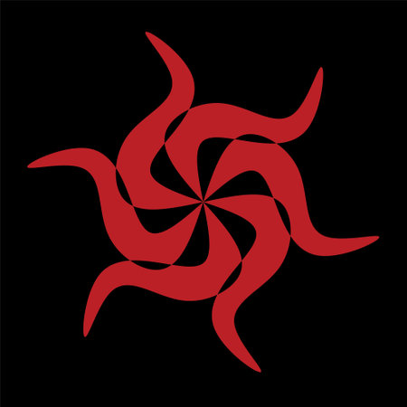 vector graphic illustration of an elegant looking abstract maroon flower. Can be used for logos or other products.のイラスト素材