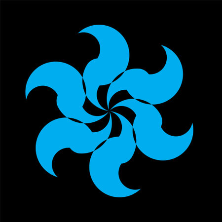 vector graphic illustration of an elegant looking abstract blue flower. Can be used for logos or other products.のイラスト素材