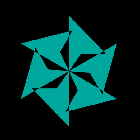 vector graphic illustration of an elegant looking abstract tosca flower. Can be used for logos or other products.のイラスト素材
