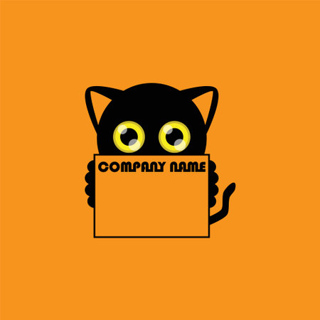 vector logo design of black cat delivery orders can be used for delivery service logos or other products.のイラスト素材