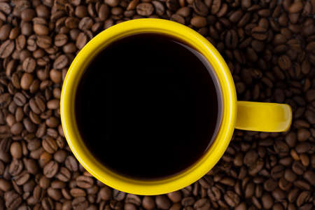 coffee cup and coffee beans
