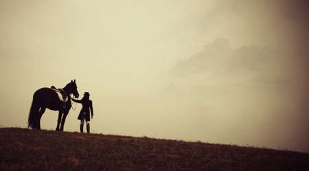 Horse with riderの写真素材
