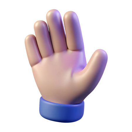 Rubber hand on a white background. 3d rendering, 3d illustration.の素材