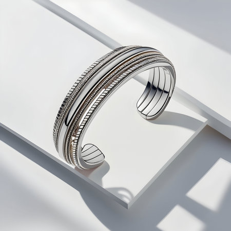 Metal rings on a white background. 3d rendering. Computer digital drawing.の素材