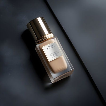 3d render of a bottle of perfume on a black background.の素材