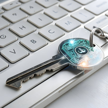 The concept of cyber security, a combination lock on a laptop.の素材