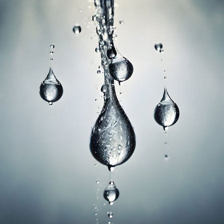 Fine mist of water droplets spraying into the air, creating a fog-like effect.の素材