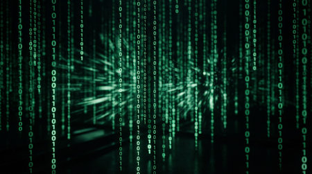 Binary code abstract background. Binary code concept. 3D Rendering