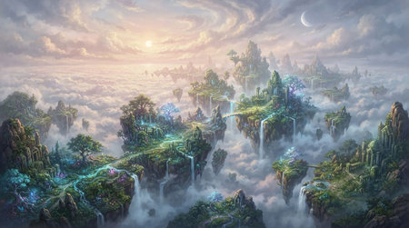 Fantasy landscape with fantasy alien planet and river. 3d rendering