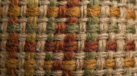Close up of a woven textile texture background. Macro shot of a woven fabric texture.