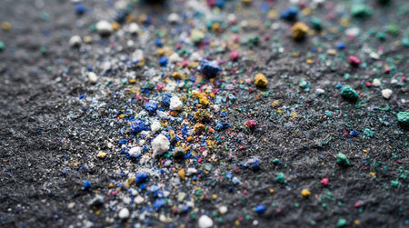 Crushed eyeshadow as a background, closeup of photo
