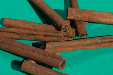 ingredient for soup, drink or sweets, close up photo, a ple of Chinamons sticks