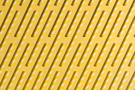 illusion concept. iterlacing of elements, games for autists.seamless pattern of yellow strawsの写真素材