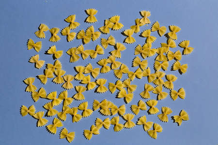 preparation for cooking, top view photo. isolated on the blue background