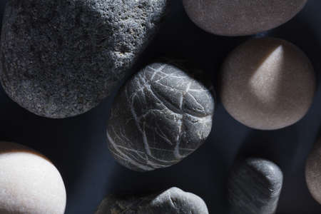 pile of stones on the floor, top view photo. material and mineral concept.の写真素材