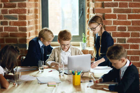young ambitious business people looking for creative ideas to develop, improving businessの写真素材