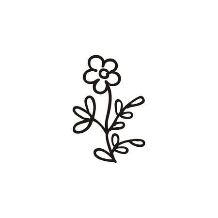 Vector illustration of flower in doodle style.のイラスト素材