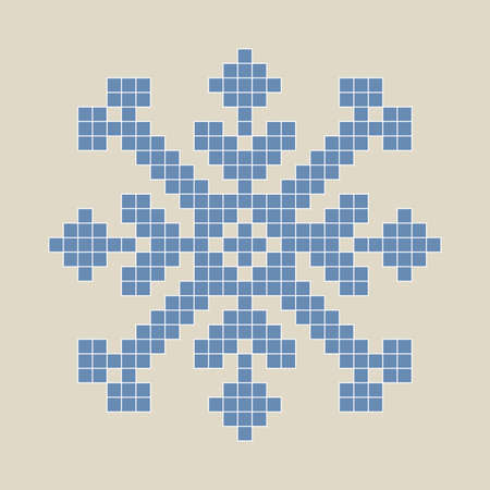 Blue snowflake with white outline. Isolated vector illustration.のイラスト素材