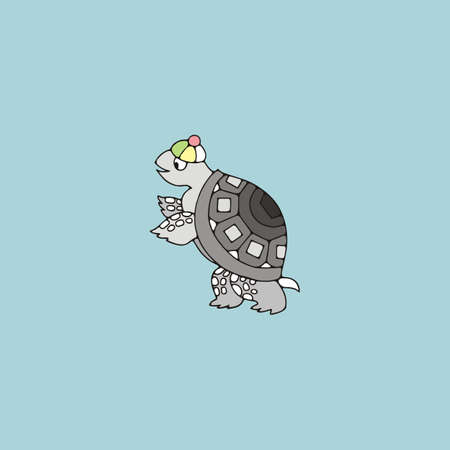 Ð¡ute turtle. Isolated vector illustration in cartoon style.のイラスト素材