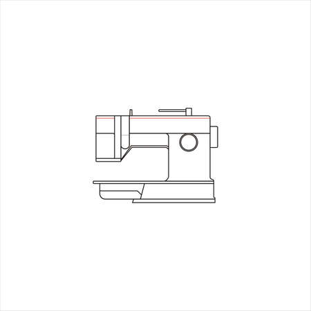 Electric sewing machine. Outline icon vector illustrationのイラスト素材