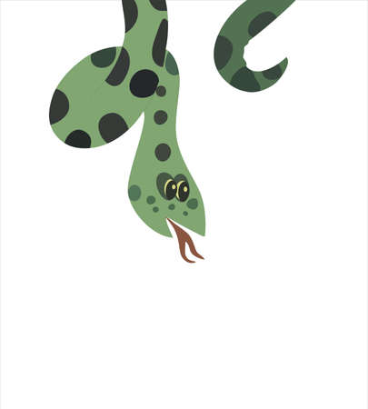 Head and tail. Cute snake on white background. Template design.