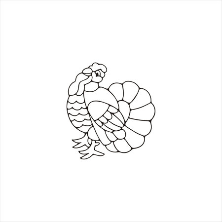 Turkey bird. Side view. Symbol of thanksgiving day.