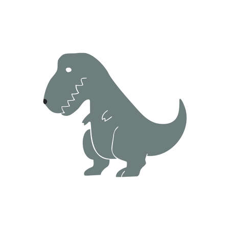 Cute unhappy dinosaur. Tyrannosaurus. Isolated vector illustration.のイラスト素材
