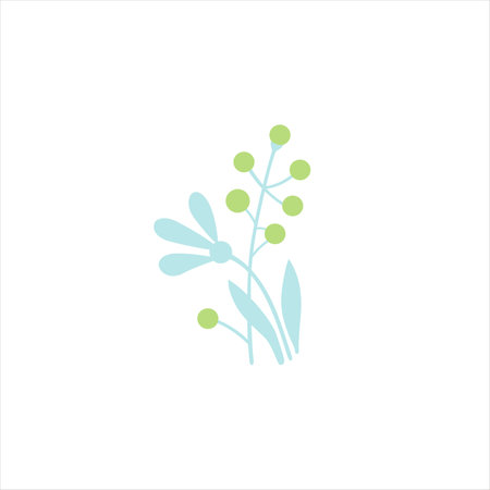 Wild tansy and chamomile flowers. Cute, naive and jentle. Spring color flat vector illustration.のイラスト素材