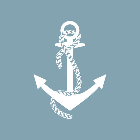 Nautical anchor with rope. Isolated vector illustration.のイラスト素材